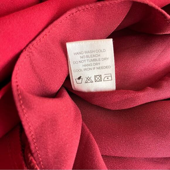 LOVERS + FRIENDS nicki romper in red cranberry black lace back size small - Picture 7 of 7